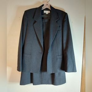 Jones New York Blazer Suit Jacket Skirt Women’s Sz 10 Wool Black